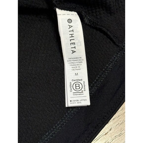 Athleta Layered Shirt‎ Scrunch Bottom Size Medium Black Polyester Blend Preppy - Picture 7 of 15